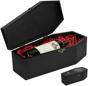 Gothvanity Coffin Wine Gift Box, Gohtic Storage Box, Wooden Single Bottle Gift Case, Multifunctional Vintage Box,Fillable Hinged Box for Halloween Décor, Party Favor, Goth, Doll Coffin, Pet Casket