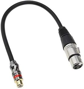 RCA Femelle vers XLR 3 Broches Femelle Convertisseur Adaptateur Câble 30cm pour Mélangeur Amplificateur Équipement d'enregistrement Pro Audio Microphones