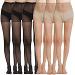 MANZI Women's Everyday Energy Silk Sheer Soft Tights 20 Denier 3 Black,3 Natural Nude M