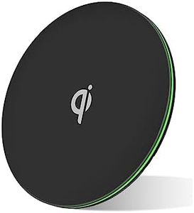 MMOBIEL Wireless Charger 15W Qi Charging - Wireless Charging Pad Compatible with iPhone and Samsung Charging pad Also Compatible with AirPods and Galaxy Buds - Wireless Qi Fast Charger - Black