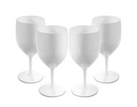 Unbreakable Reusable Polycarbonate Plastic Large White Wine Glasses Set (310ml/11oz to Rim Height 18.8cm, Max Diameter 8.1cm) Realistic Alternative to Glass (4)