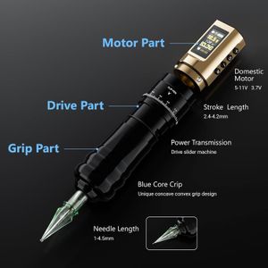 Solong Wireless Tattoo Kit – Gold, Professional Rotary Machine Set