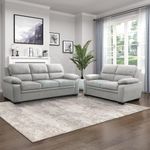 Torque - Jett 5 Seater Fabric Sofa (3+2 Seater, Light Grey) | 5 Person Sofa | Sofa Set for Living Room, Bedroom, Home, Office Furniture | 3 Years Warranty