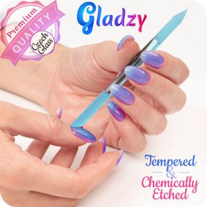 GLADZY Czech Glass Nail File Set – Dual Grit, Callus Remover, Cuticle Pusher