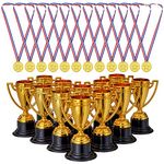 The TWIDDLERS - 24 Piece Plastic Trophy & Medals Awards Winner Set - Perfect for Competitions, Football, Dance, Recognition & Achievement