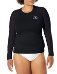 Body Glove Women's Standard Smoothies Sleek Solid Long Sleeve Rashguard with UPF 50+, Smoothies Black, Medium