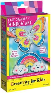 Creativity for Kids Easy Sparkle Window Art – Paint Your Own Sun Catchers (Rainbow and Butterfly), Multi