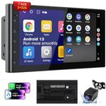 Haudio 7-inch Android Universal Double Din Car Stereo - CarPlay & Android Auto.GPS Navigation, Android 13,2GB+32GB,FM Radio,High-Definition Display, Mirror Link, Bluetooth,AHD Backup Camera.