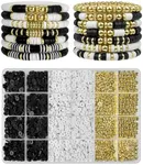 ClaBead Bracelet Making Kit for Boys 3200Pcs, Clay Beads Bracelet Kit with Gold Beads and Gold Flower, Swift Friendship Beads Bracelet Kit for Bracelets Making