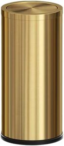 LEASYLIFE Gold Trash Can, 8 Gallon Trash can with lid,Large Capacity FILP lid Kitchen Trash can for Bathroom,Shopping mall,Elevator gate,Airport, Hotel,Commercial (Gold)
