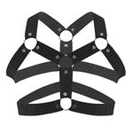 dPois Men's Strong Nylon Y-shape Shoulder Straps Elastic Muscle Body Chest Harness Belt Costume Black One Size