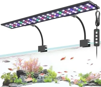 AQQA LED Aquarium Light, 24/7 Mode Clip on Fish Tank Light with Memory Function, DIY Mode Full Spectrum Aquarium Plant Light, Adjustable Timer/Brightness, IP68 Waterproof for 48-55 Inch Fish Tank 45W