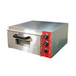 Shoppers Hub PNQ HS1S Electric Heavy Duty Commercial Stainless Steel Single Deck Stone Pizza Maker Oven with Timer (Inner Stone Baking Heating Area 16 x 16 Inches Approx., Black, Silver)