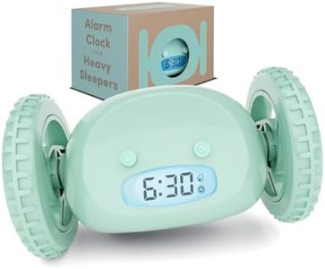 CLOCKY Digital Alarm Clock for Bedroom on Wheels Runaway Moving Extra Super Loud Alarm Clock for Heavy Sleepers Adults Deaf Hard to Wake up Sleeper Kids Teens Funny Alarm Clock Prank Gift (Mint)