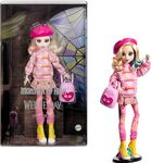 Monster High Wednesday Doll and Accessories, Enid Sinclair Collectible in Pink Fashion with Beret and Backpack, Doll Stand, HXJ05