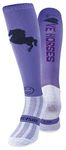 WackySox - Love Horses Damson Equestrian Sports Socks, Men and Women Horse Riding Socks, Thermal Padded Long Socks for Riding, Sports Socks, Running Socks, Hockey and Football Socks