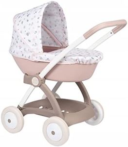 Smoby - Baby Nurse Cochecito Pop Pram, Estructura de Metal, para Muñecos de hasta 42cm, Adecuado a Partir de 18 Meses (7600254118)