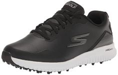 Skechers Men's Max 2 Arch Fit Waterproof Spikeless Golf Shoe Sneaker, Black/White, 11 Wide