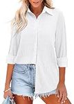 HOTOUCH White Oversized Button Up S