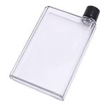 Flat Bottle, 350ml and 420ml Notebook Bottle, Flat Water Bottles Travel Flask, Portable Leak Proof Flat Bottle, Clear Slim Drink Bottles for School Activity Outdoor Gym