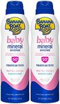 Banana Boat Baby Mineral Enriched, Won't Run Into Eyes, Reef Friendly, Broad Spectrum Sunscreen Spray, SPF 50, 6oz. - Twin Pack,6 Ounce (Pack of 2)