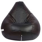 Skyshot Classic Bean Bag Filled with Beans/Fillers (XXL, Black & Brown)