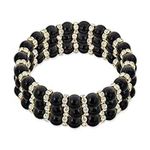 Set of 3 Black Ball Bead Stackable 
