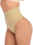 FUT Women Butt Lifter Body Shaper Tummy Control Panties Boyshorts Shapewear Underwear, Beige-Thong Panty, 3X-Large