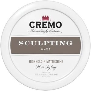 CREMO - Barber Grade Hair Styling Sculpting Clay For Men | High Hold and Matte Finish | 113g