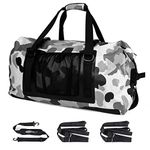 AFISHTOUR 65L Waterproof Duffel Bag for Men and Women - Large Motorcycle Duffle Bag with Straps for Back Seat - Roll Top Dry Bag for Kayaking, Rafting, Boating, Swimming, Beach (Grey)