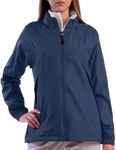 SCOTTeVEST Pack Windbreaker Travel Jacket for Women - 19 Hidden Pockets - Breathable Water Repellant Utility Coat for Hiking, Navy, Large