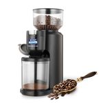 KENT Coffee Bean Grinder 150 W | Burr Grinding System Maintains Flavour & Aroma | 30 Adjustable Grinding Settings | Choice of 2 to 14 Cups of Fresh Grounded Coffee | 500 RPM 100% Copper Motor | Black