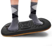 Yes4All Wobble Balance Board for Standing Desk/Anti-Fatigue Office Foam Pad - Standing Desk Mats, Rocker Board, Office Accessories, Wobble Board with Massage Ball (Standard)