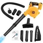 Cordless Leaf Blower, 2-in-1 Electric Blower & Vacuum with Brushless Motor, 3-Speed, Compatible with Makita 21V Battery, Handheld Blower for Garden Lawn Care,Snow,Hair,Car,Dust Clearing (No Battery)