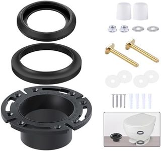 boeemi RV Toilet Flange Socketed 385345892 and RV Toilet Seal Kit Compatible with Aqua Magic Style Plus, Style II and Residence, Ball Seal 34120 & Mounting Hardware Kit with Bolt Cap