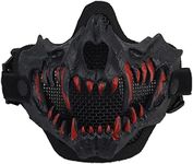 JOYASUS Tactical Half Face Mask, Breathable Airsoft Steel Skull Protective Mask for Shooting CS Paintball Hunting Halloween Costume Party