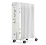 Air Pro Oil Filled Radiator 2500W with Thermostat & 24h Timer – 11 Fin Portable Electric Heater 3 Heat Settings, Overheat & Tip-Over Protection, Quiet for Home, Office and Any Room Radiator on Wheels