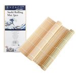 EXZACT EX-SR04 Bamboo Sushi Rolling Kit 4pcs - 2 x Mats All Natural