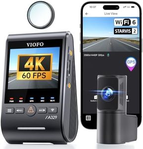 VIOFO A329S 4K 60FPS Dash Cam Front and Rear, 4K+2K Dual Dash Camera for Cars, Power Saving Parking Mode, Wi-Fi 6 App Control, Dual STARVIS 2 Sensors, Supports up to 4TB SSD or 512GB microSD Card