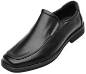 WUIWUIYU Mens Oxfords Slip-on Wingtip Dress Leather Shoes Wedding Business Formal Shoe Black Size 12.5