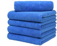 Atmosphere Amazon Brand - Microfiber Cleaning Cloth - 2 pcs 40x40 cms - 280 GSM Blue - Thick Lint & Streak-Free Multi -Purpose Wash Cloth / Towel for Kitchen, Car, Bike, Window, Washing and Polishing