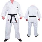 MAR | Medium Weight Judo Uniform, White Judo Suit | Men & Women; Kids & Adult Sizes | Martial Arts Uniform, Judo Gi Adult, Judo Suits for Kids, BJJ, Aikido Suit (470g) + FREE Judo White Belt (5/180cm)