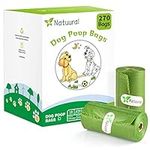 Biodegradable Poop Bags for Dogs 270 Counts (18Rolls), Dog Poop Bags Made of Cornstarch, Eco-friendly and Strong, Unscented (Green)