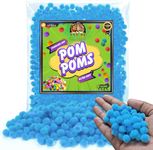 DEN DECORATION Premium Soft Tiny Pom Pom Balls for Craft (1 cm) (Electric Blue, 500)