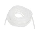 Copapa 15M 49 Ft PE Clear White Polyethylene Spiral Wire Wrap Tube PC Manage Cable 10mm 0.39'' for Computer Cable, Car Cable (Dia 10MM-Length15M, White)