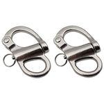 POFET 52mm-316 Stainless Steel Fixed Snap Shackle Spring Shackles, Hand Pull Fastening Shackle Rigging