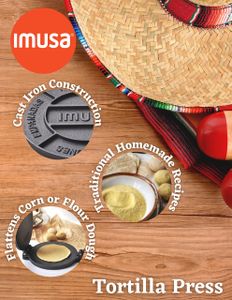 IMUSA 8-Inch Cast Iron Tortilla Press – Homemade Flatbread Maker