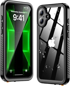 Oterkin Waterproof Case for iPhone 16 Case, 360° Full Body Rugged 16 Phone Case with Built-in HD Screen & Camera Protector [12FT Military Grade Protection] Shockproof Dropproof iPhone16 Case (Black)