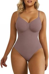 SHAPERX Women's Shapewear Bodysuit Tummy Control Body Shaper Seamless Sculpting Snatched Waist Body Suit,SZ5215-Umber-S/M