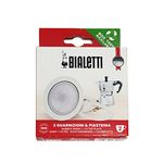 Bialetti Gasket & Filter - Moka/Dama (2 Cup), Aluminio, Color Blanco (0800002)